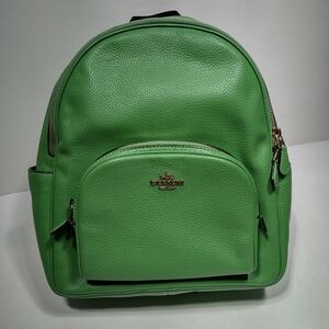 Coach Vibrant Green Leather Backpack